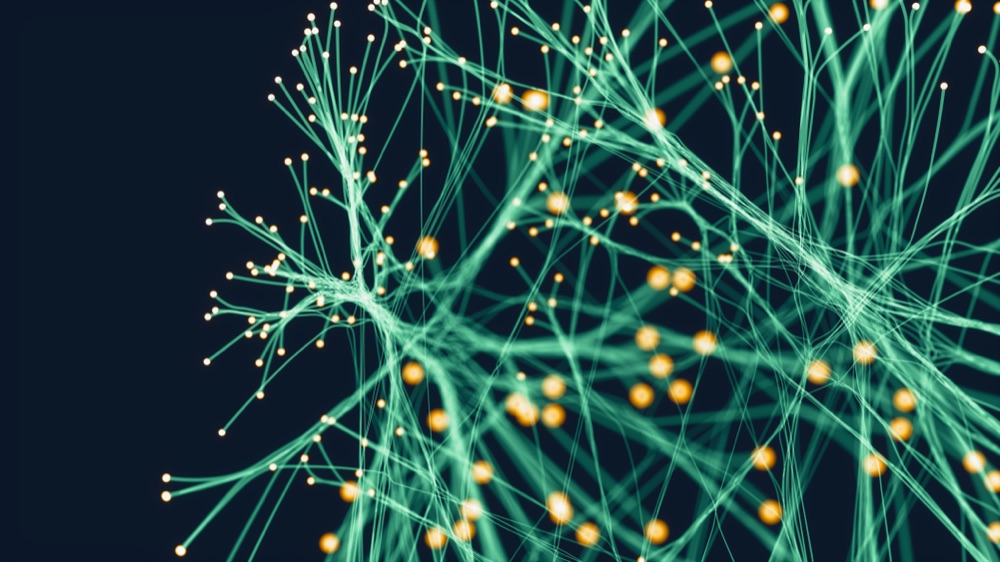 Abstract neural-network fibers, evoking medical technology and deep learning